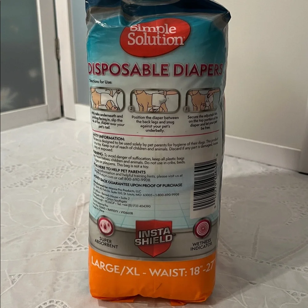Simple Solution Disposable Dog Diapers Large/XL